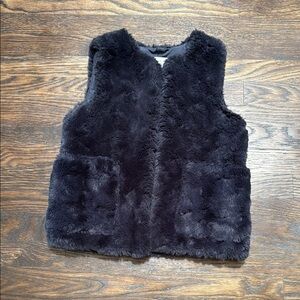 Plush Dark Blue Faux Fur Vest